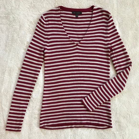 Banana Republic Sweaters - Banana Republic Red Stripe Wool Blend Sweater M